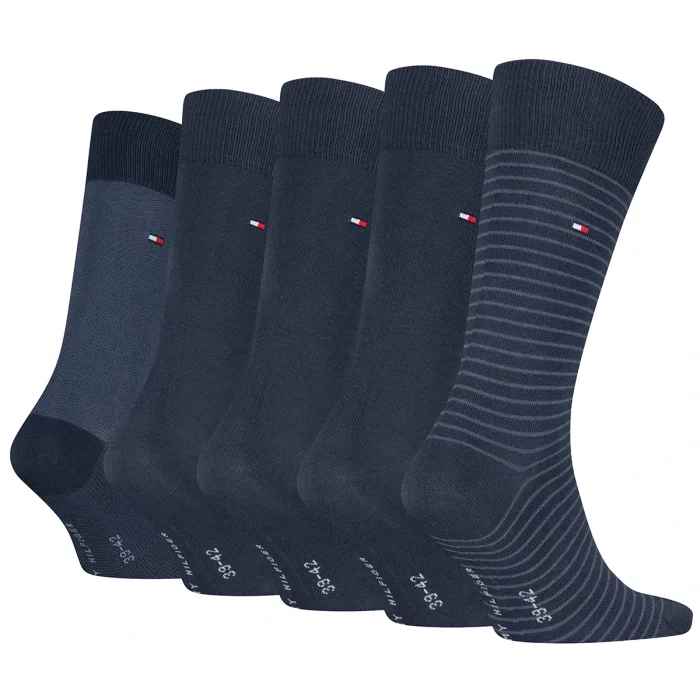Skarpetki 5 par Tommy Hilfiger TH Men Sock 5P Giftbox Stripe Navy 701241156 001 – zdjęcie 2