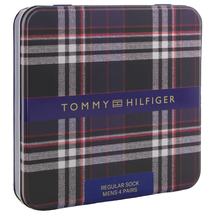 Skarpetki 4 pary Tommy Hilfiger TH Men Sock 4P Giftbox Tommy Stripes Navy 701241158 001 – zdjęcie 5