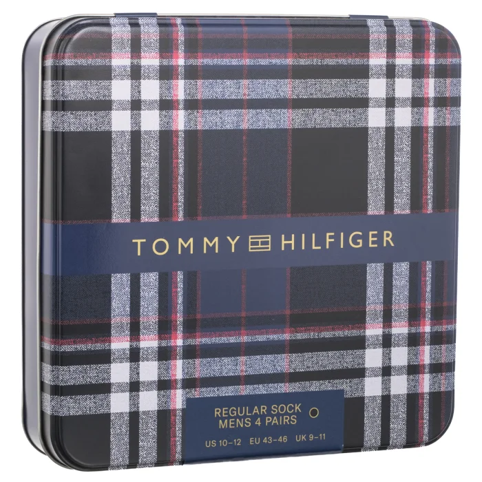 Skarpetki 4 pary Tommy Hilfiger TH Men Sock 4P Giftbox Tommy Stripes Black 701241158 002 – zdjęcie 5