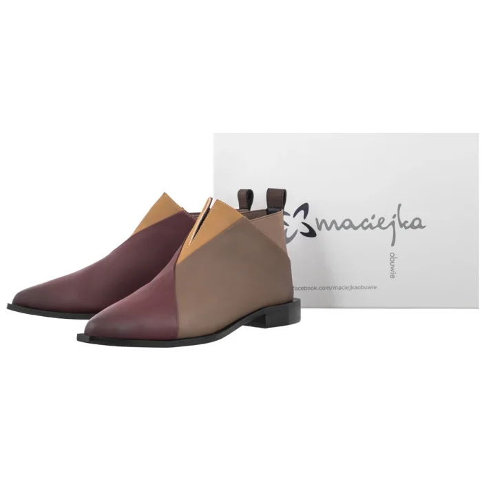 Botki Maciejka Bordowe/Brązowe K7834-23/00-7 – zdjęcie 6
