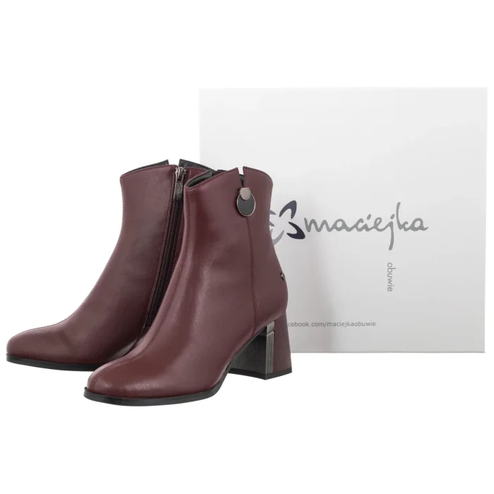 Botki Maciejka Bordowe K7203-23/00-8 – zdjęcie 6