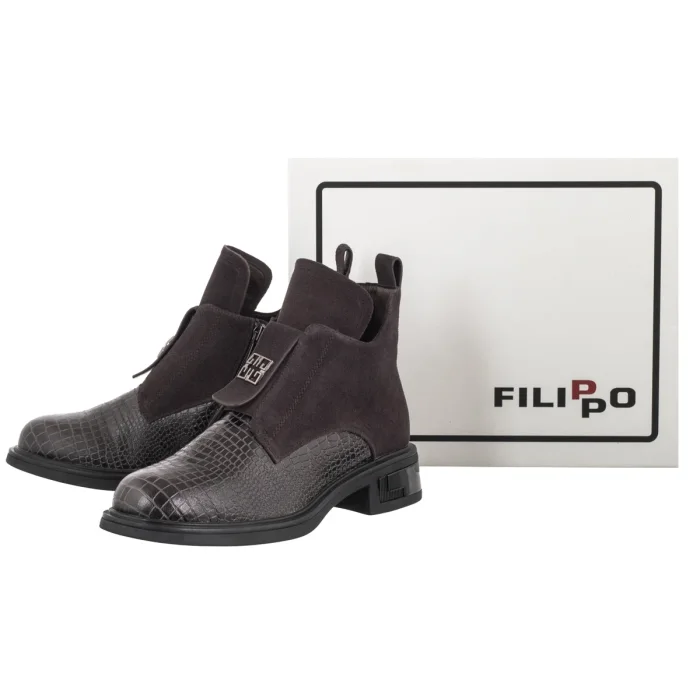 Botki Filippo Brązowe DBT8201/26 D BR – zdjęcie 6