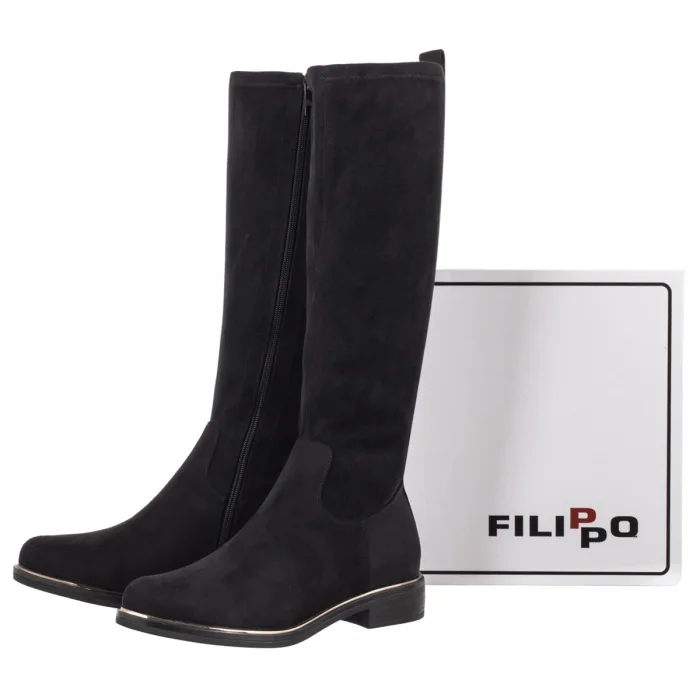 Kozaki Filippo Czarne DKZ7332/26 BK SU – zdjęcie 6
