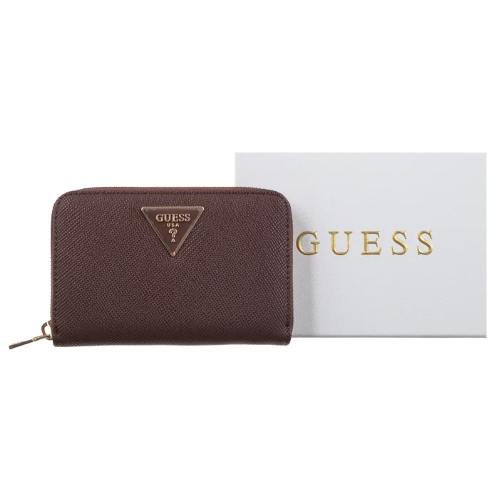 Portfel Guess Laurel II Slg Med Zip Around SWZG74 59140 Burgundy – zdjęcie 6