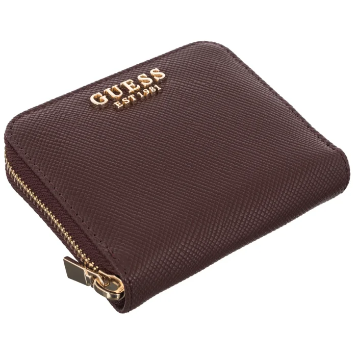 Portfel Guess Laurel II Slg Small Zip Around SWZG74 59137 Burgundy – zdjęcie 4