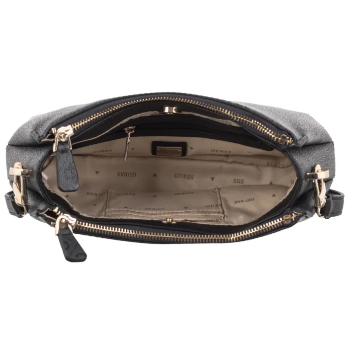 Torebka Guess Noelle II 3 Comp Shldr Xbody HWBG96 72730 Coal Logo – zdjęcie 6