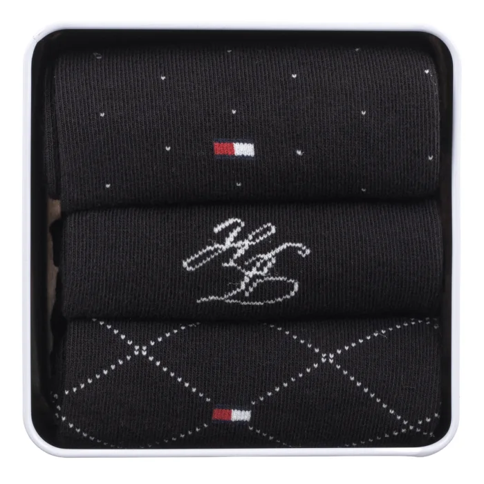 Skarpetki Tommy Hilfiger TH Women Sock 3P Gift Monogram Black 701242186 002 – zdjęcie 3