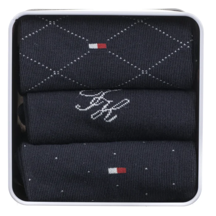 Skarpetki Tommy Hilfiger TH Women Sock 3P Gift Monogram Navy 701242186 001 – zdjęcie 3