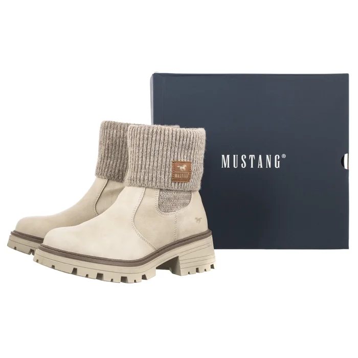 Botki Mustang Beżowe 36M013200400 – zdjęcie 6