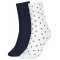 Skarpetki 2 pary Tommy Hilfiger Women Sock Dot 2P Off White 100001493 002 035