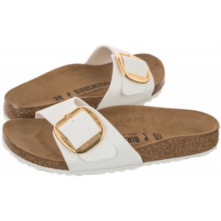 Klapki Birkenstock Madrid Big Buckle Patent White 1019814