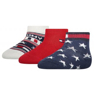 Zestaw prezentowy skarpetki stopki 3 pary Tommy Hilfiger Baby Sock 3P Stars And S Tommy Original 701210510 001 019