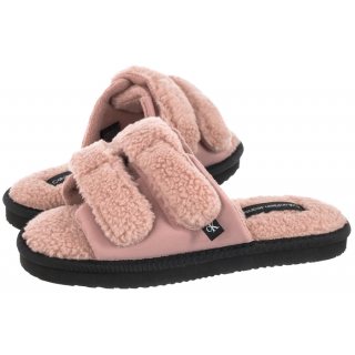 Klapki Calvin Klein Home Slide Velcro Shearling YW0YW00861 0J0 Adobe Rose