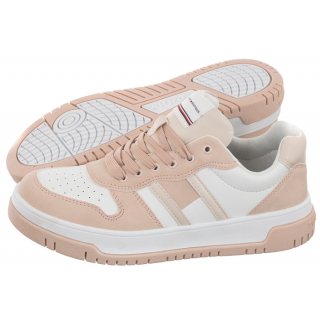 Sneakersy Tommy Hilfiger Flag Low Cut Lace-Up Sneaker Pink/White T3A9-32719-1467 X054