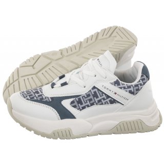 Sneakersy Tommy Hilfiger Low Cut Lace-Up Sneaker White/Denim T3A9-32742-1470 X448