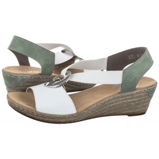 Sandały Rieker Białe 624H6-80 White Combination