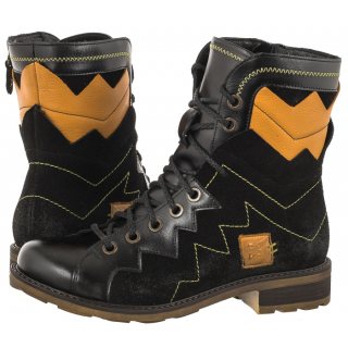 Trzewiki Maciejka Czarne/Żółte 06106-01/00-7