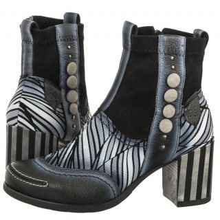 Botki Maciejka Białe/Czarne 06117-11/00-7