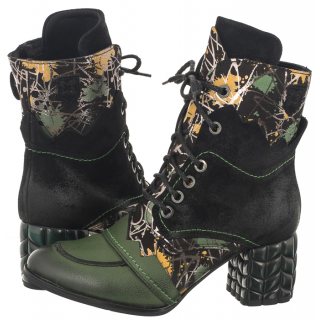 Botki Maciejka Czarne/Zielone 06160-01/00-7 