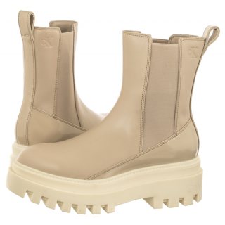 Sztyblety Calvin Klein Chunky Boot Chelsea Lth Mg Sat Cement YW0YW01286 PA5
