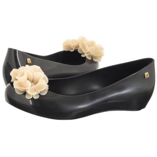 Baleriny Melissa Ultralight Springtime A 35706/AT266 Black/Beige