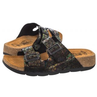 Klapki FLY London Caja Fantasy Black Petrol P144721011