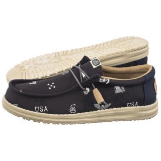 Półbuty Hey Dude Wally Stars N Skulls Print Black 41284-001