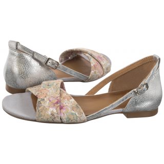 Sandały Maciejka Srebrne+Kwiaty 04614-35/00-5