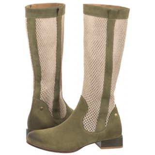 Kozaki Maciejka Oliwkowe Ażurowe 06467-24/00-1