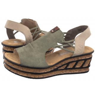Sandały Rieker Zielone 68175-52 Green