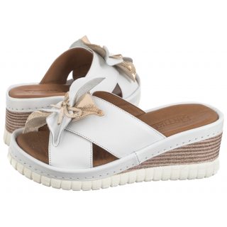 Klapki Artiker Białe/Złote 54C0537