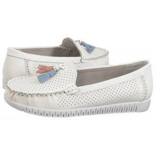 Mokasyny Venezia Białe Ażurowe FTG210621B White