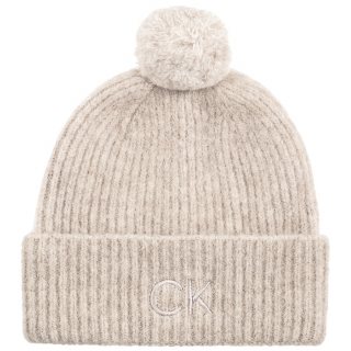 Czapka Calvin Klein CK Emboidery Airy Pompom Beanie Gray Morn K60K612586 PCJ