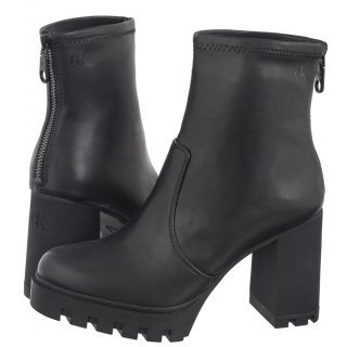 Botki Calvin Klein Heel Platform Zip Boot Mg Nappa Triple Black YW0YW01546 0GJ
