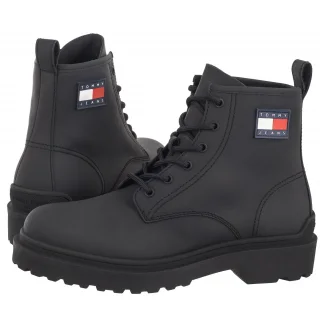 Trapery Tommy Hilfiger Tjm Leather Lace Up Boot Black EM0EM01447 BDS