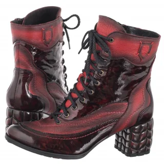 Botki Maciejka Czerwone+Czarne 06640-08/00-8