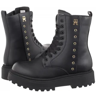 Glany Tommy Hilfiger Lace-Up Bootie Black T3A5-33579-1351999