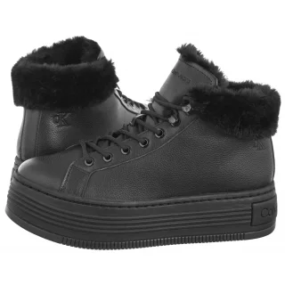 Botki Calvin Klein Bold Platf Low Laceup Mg Lth Triple Black YW0YW01590 0GJ