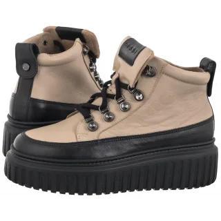 Sneakersy Nessi Czarne+Beżowe 24666