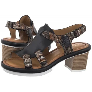 Sandały Maciejka Czarno-Rude 06831-01/00-1