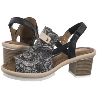 Sandały Maciejka Czarno-Beżowe 06830-01/00-1