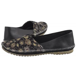 Półbuty Maciejka Czarne + Kwiaty Brąz T1929-71/00-0