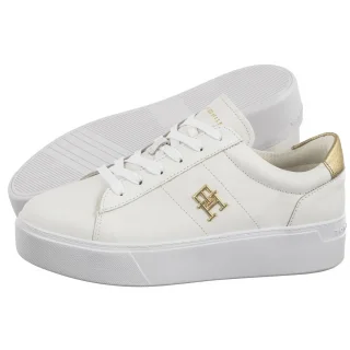 Sneakersy Tommy Hilfiger Platform Court Sneaker Metallics White FW0FW08648 YBS