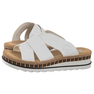 Klapki Rieker Białe V7989-80 White