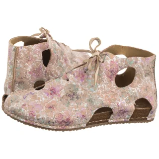 Buty Maciejka Kwiaty Beżowe 03426-48/00-6