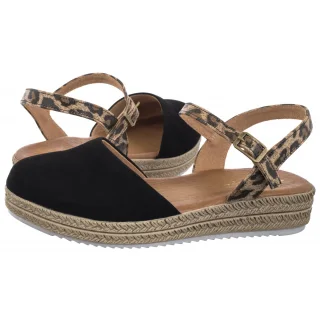 Sandały Maciejka Czarne w Panterkę 03065-20/00-5