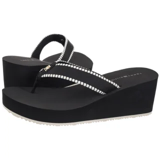 Japonki Tommy Hilfiger Wedge Beach Sandal Black FW0FW08738 BDS