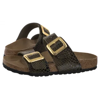 Klapki Birkenstock Sydney Cushion Buckle SYN Shiny Snake Sage 1030888