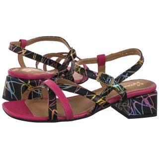 Sandały Maciejka Różowe+Czarne 06959-39/00-1