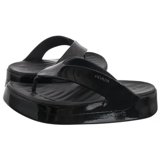 Japonki Crocs Getaway Platform Patent Flip Black 211478-001